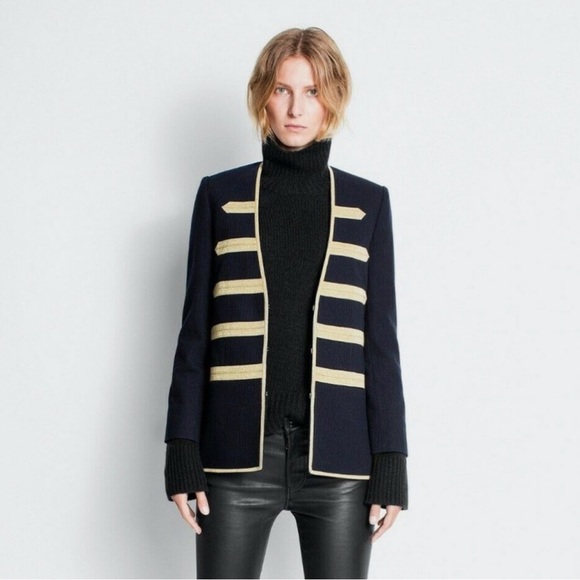 Zadig & Voltaire Jackets & Blazers - Navy and Gold Women's Military Jacket